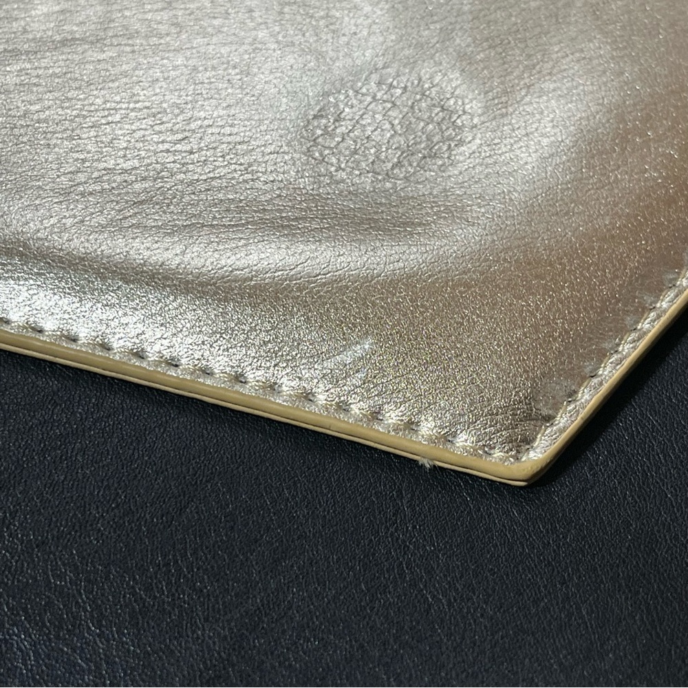 Authentic Bebe Clutch Black and‎ Gold Two Flaps Classic Style Evening Holiday - Picture 10 of 15